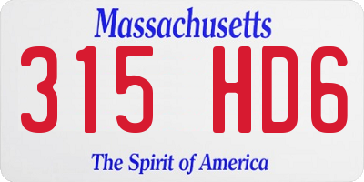 MA license plate 315HD6