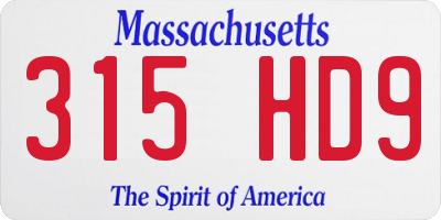 MA license plate 315HD9