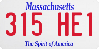 MA license plate 315HE1