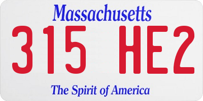 MA license plate 315HE2