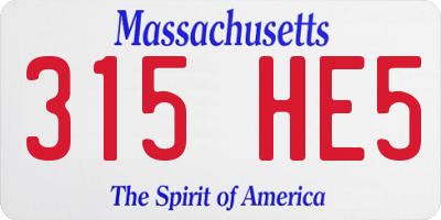 MA license plate 315HE5