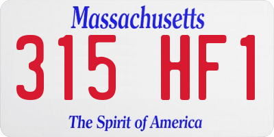 MA license plate 315HF1