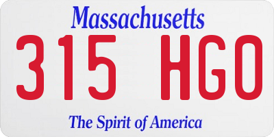MA license plate 315HG0