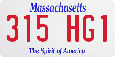 MA license plate 315HG1