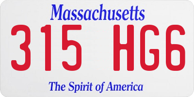 MA license plate 315HG6