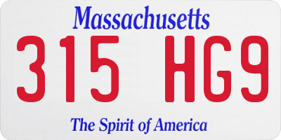 MA license plate 315HG9