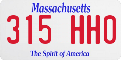 MA license plate 315HH0