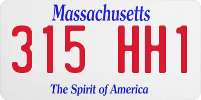 MA license plate 315HH1