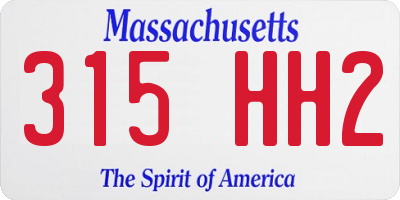 MA license plate 315HH2