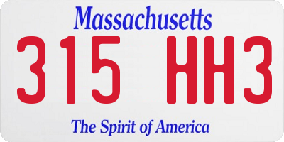 MA license plate 315HH3