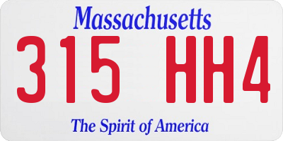 MA license plate 315HH4