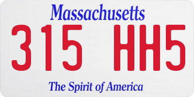 MA license plate 315HH5
