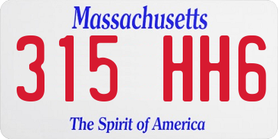 MA license plate 315HH6
