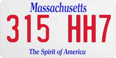 MA license plate 315HH7
