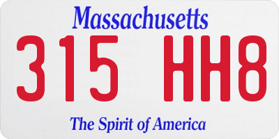 MA license plate 315HH8