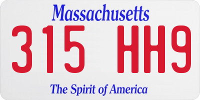 MA license plate 315HH9