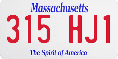 MA license plate 315HJ1