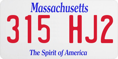 MA license plate 315HJ2