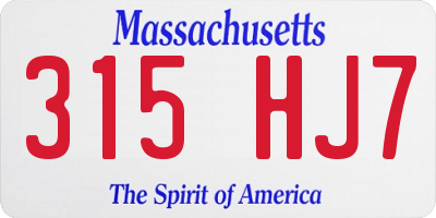 MA license plate 315HJ7