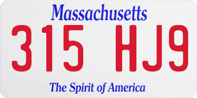 MA license plate 315HJ9