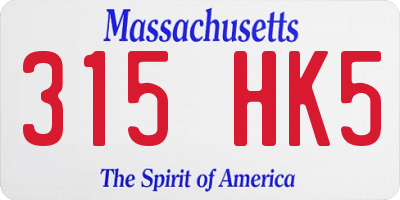MA license plate 315HK5