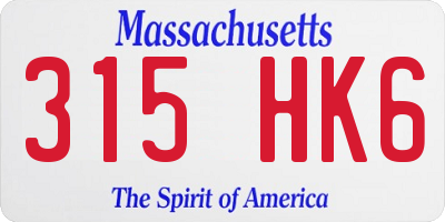 MA license plate 315HK6