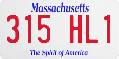 MA license plate 315HL1