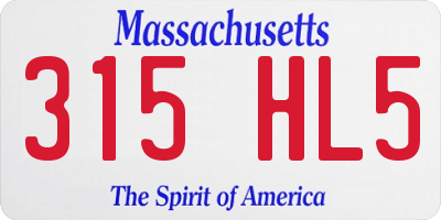 MA license plate 315HL5