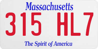MA license plate 315HL7
