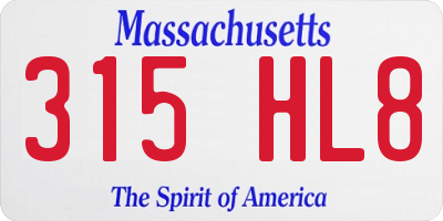 MA license plate 315HL8
