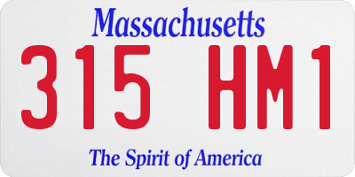 MA license plate 315HM1