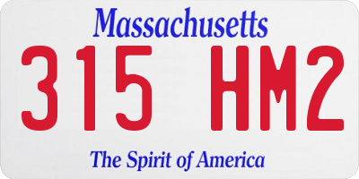 MA license plate 315HM2