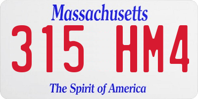 MA license plate 315HM4