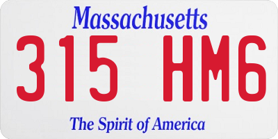 MA license plate 315HM6
