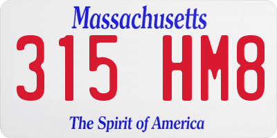 MA license plate 315HM8