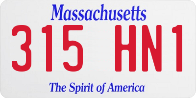 MA license plate 315HN1