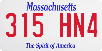 MA license plate 315HN4