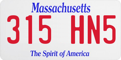 MA license plate 315HN5