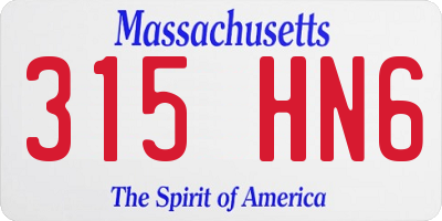 MA license plate 315HN6