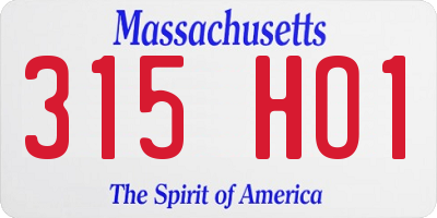 MA license plate 315HO1