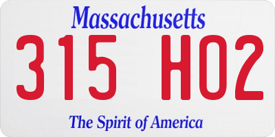 MA license plate 315HO2