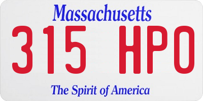 MA license plate 315HP0