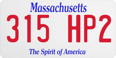 MA license plate 315HP2