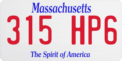 MA license plate 315HP6