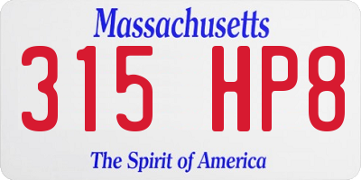 MA license plate 315HP8