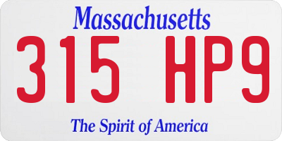 MA license plate 315HP9