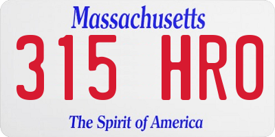 MA license plate 315HR0