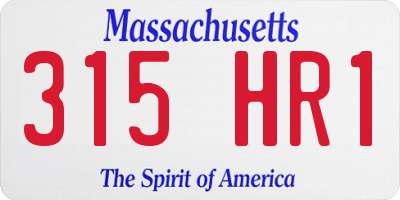 MA license plate 315HR1