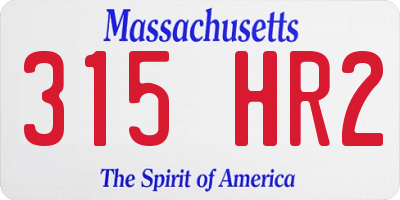 MA license plate 315HR2