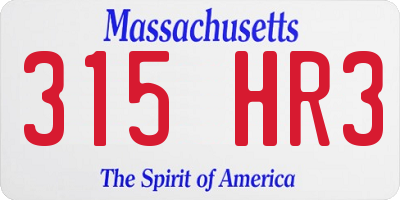 MA license plate 315HR3